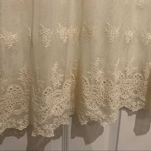 Cream lace short sleeve dress